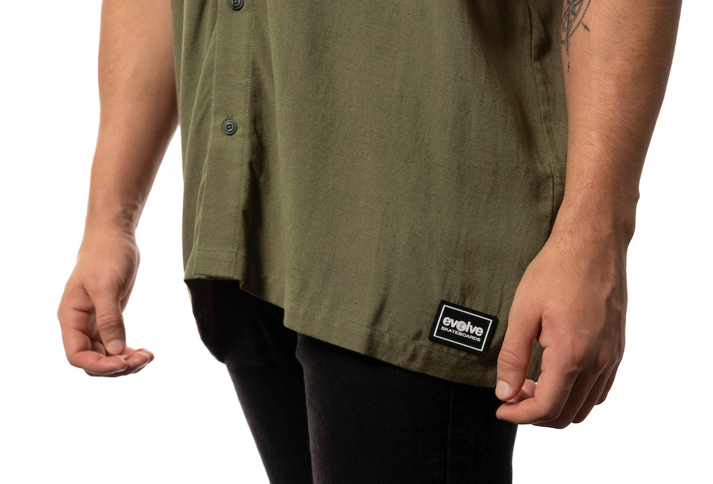 Chemise manche courte kaki  - Evolve Skateboards basic